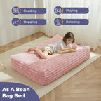 MAXYOYO Convertible Bean Bag Chair Bed for Kids with Foam Filling