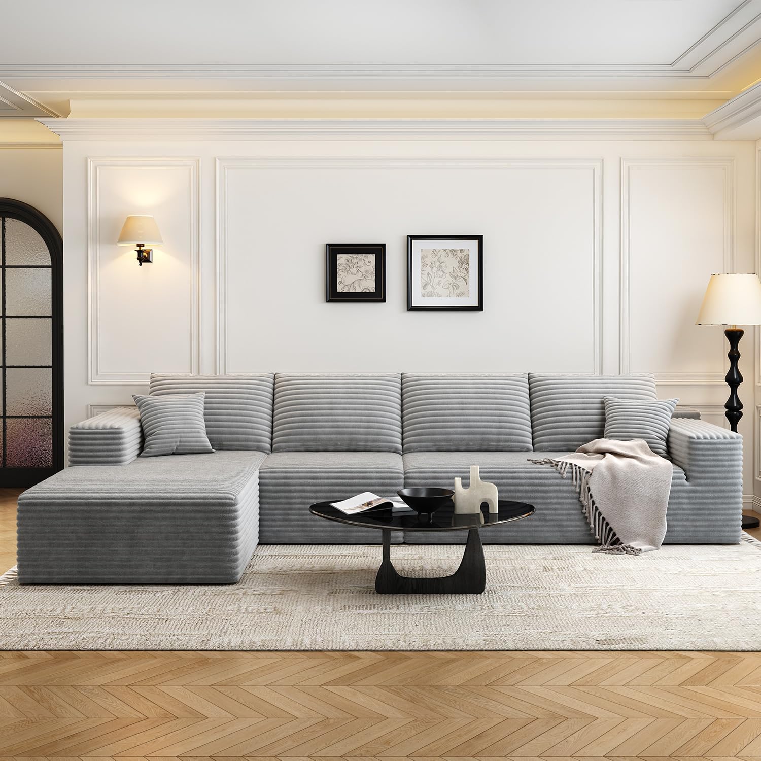 Settab Cloud Modular Sectional Sofa U Shaped Deep Seat Living Room Couch