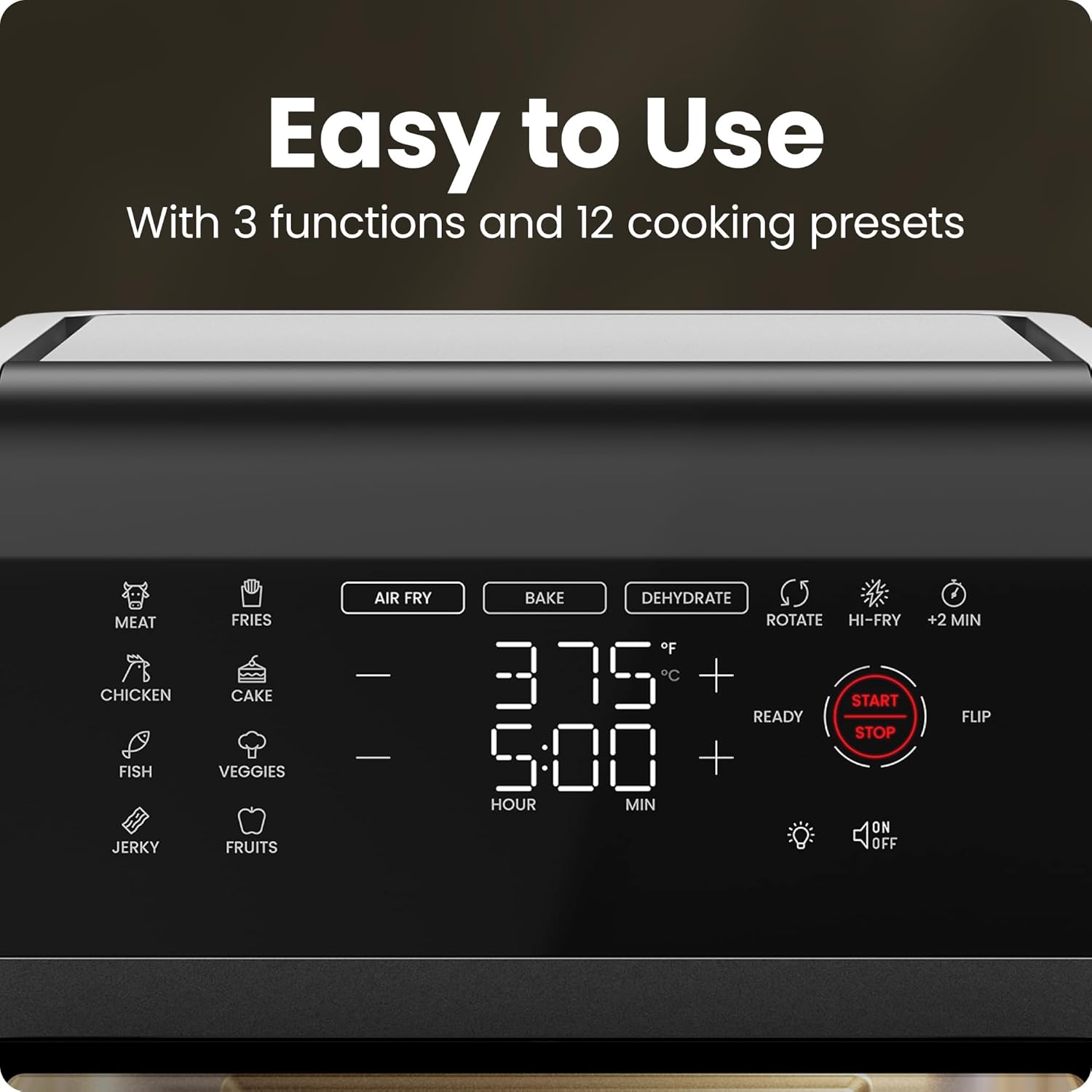 Chefman 12 Quart 6-in-1 Air Fryer Oven Digital Touchscreen 12 Presets Family Size