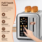 SEEDEEM 4 Slice Touch Screen Toaster LCD Display 7 Shade Settings Wide Slots 1800W