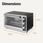 Amazon Basics Toaster Oven Air Fryer 23QT 6 Slice Countertop 7 in 1 Stainless Steel