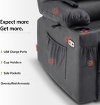 MCombo Power Lift Recliner Chair for Elderly with Heat Massage USB Cup Holders