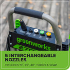 Greenworks 2000 PSI Electric Pressure Washer 13 Amp with Wheels 20 FT Hose 35 FT Cord