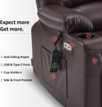 MCombo Power Lift Recliner Chair for Elderly with Heat Massage USB Cup Holders