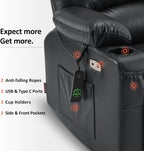 MCombo Power Lift Recliner Chair for Elderly with Heat Massage USB Cup Holders