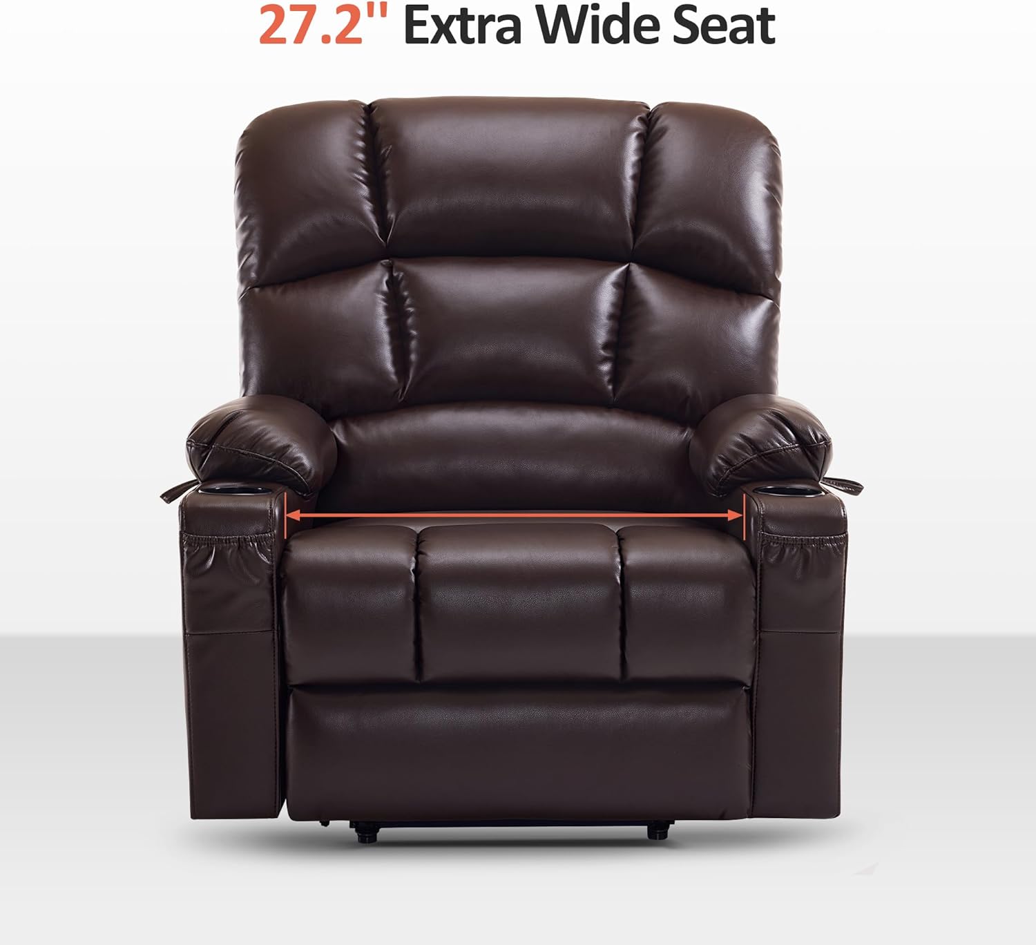 MCombo Large Power Lift Recliner Chair with Dual Motor Massage Heat Faux Leather