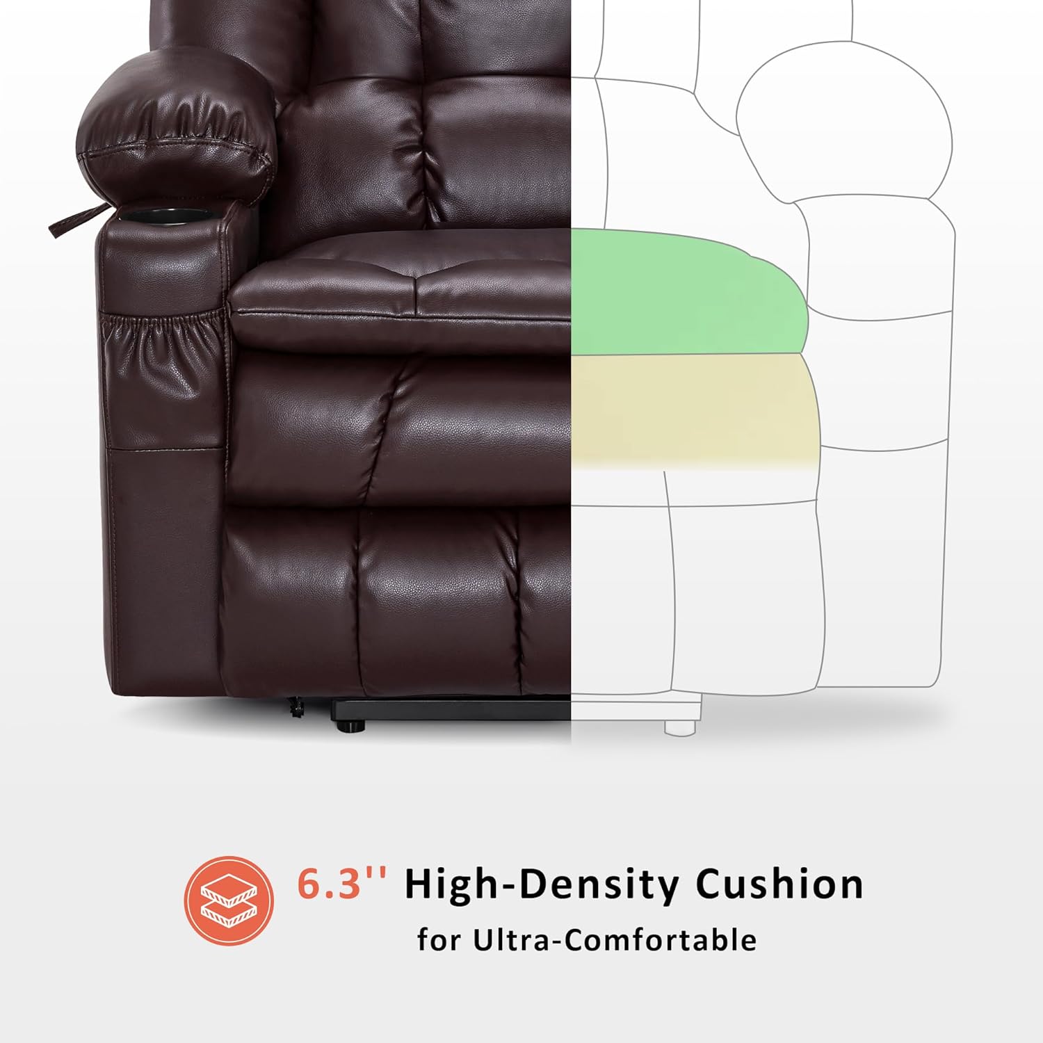 MCombo Dual Motor Power Lift Recliner Chair for Elderly with Heat Massage USB