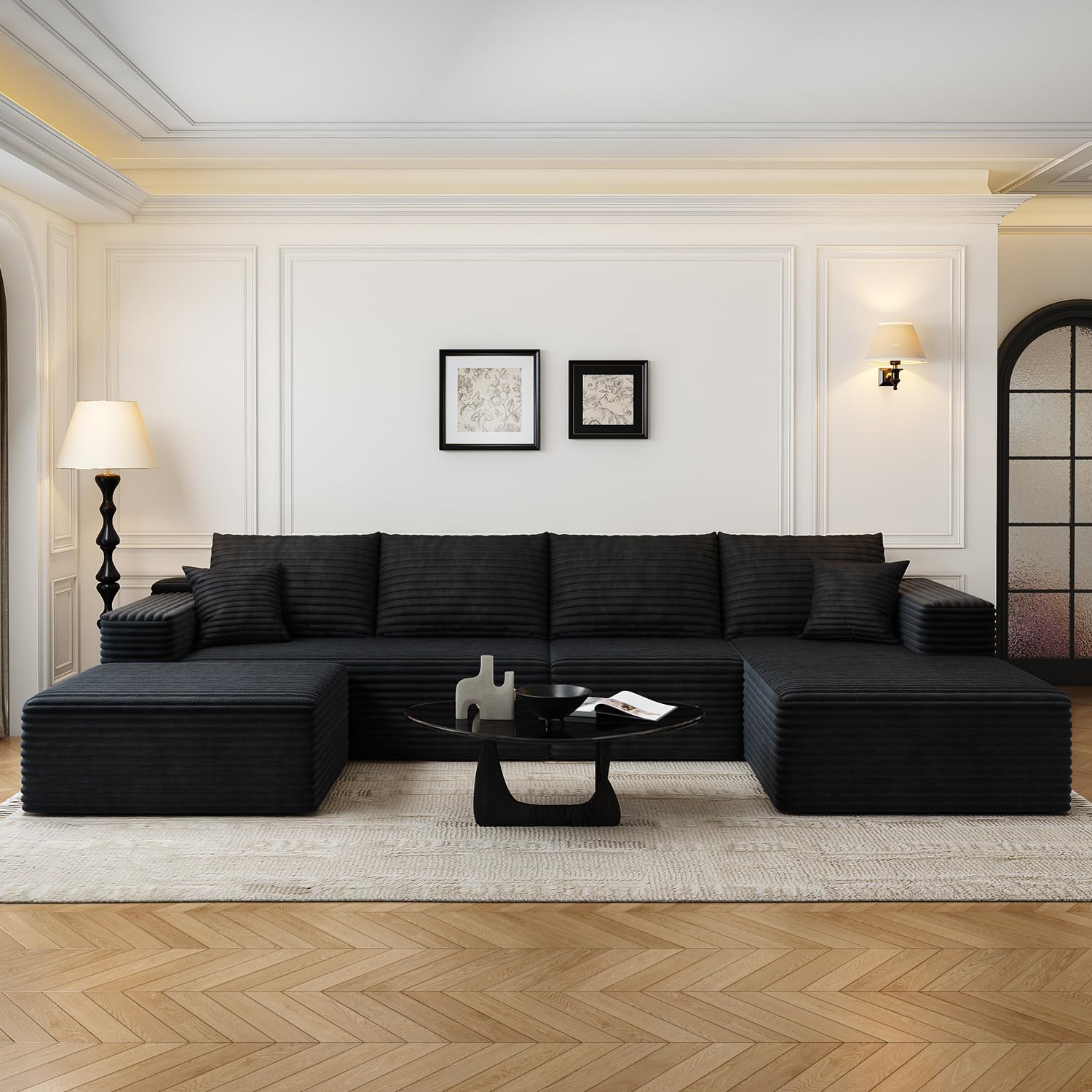 Settab Cloud Modular Sectional Sofa U Shaped Deep Seat Living Room Couch