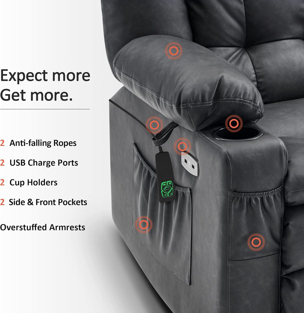 MCombo Dual Motor Power Lift Recliner Chair for Elderly with Heat Massage USB