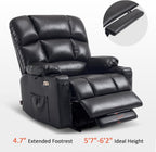 MCombo Large Power Lift Recliner Chair with Dual Motor Massage Heat Faux Leather