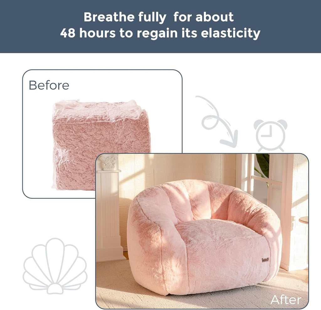 MAXYOYO Giant Bean Bag Chair Oversized Faux Fur Sofa for Adults Kids