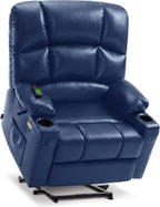 MCombo Large Power Lift Recliner Chair with Dual Motor Massage Heat Faux Leather