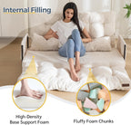 MAXYOYO Adjustable Floor Sofa Bed with Armrest Double Black Foldable Sleeper