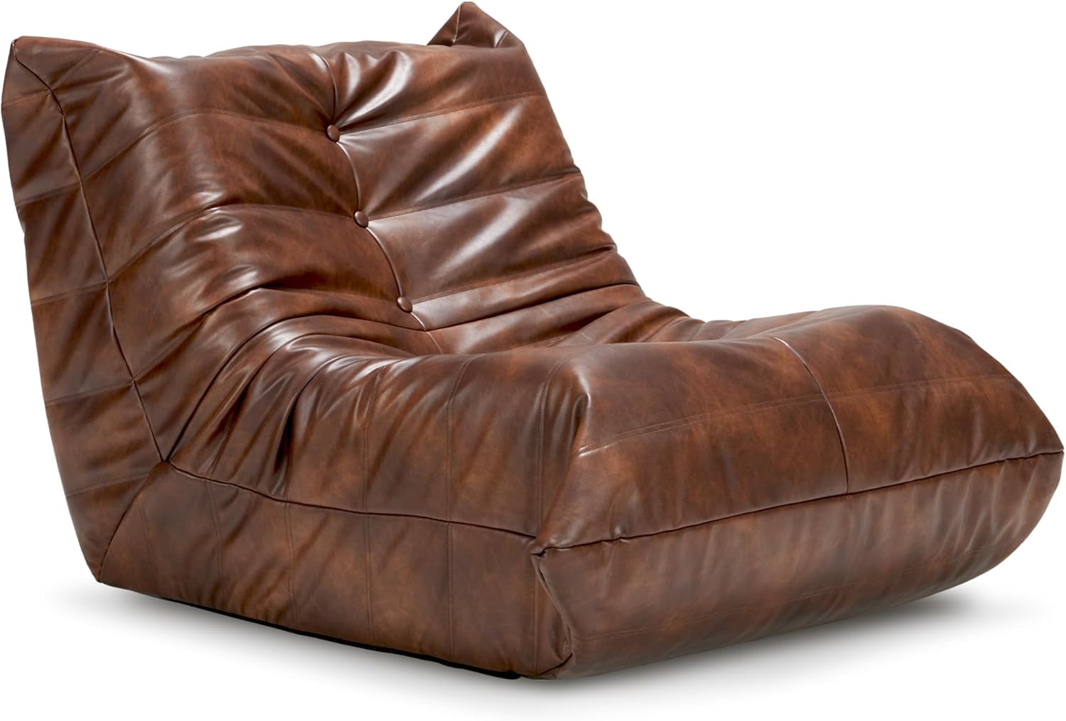 Hobestluk Giant Bean Bag Chair Memory Foam Faux Leather Floor Sofa for Adults