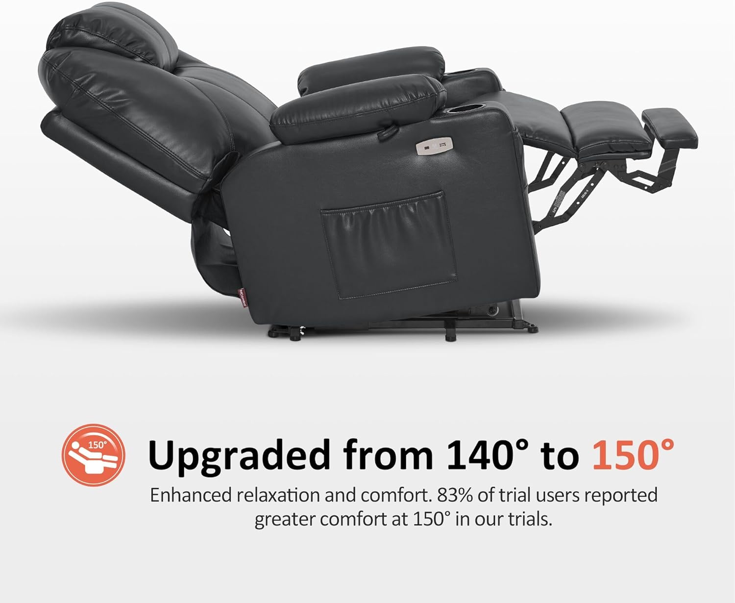 MCombo Electric Power Lift Recliner Massage Heat Chair for Elderly 3 Positions 2 Pockets USB