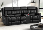 Dresegmt Loveseat Recliner Sofa 3 Seat Flip Backrest with Storage USB Cup Holders