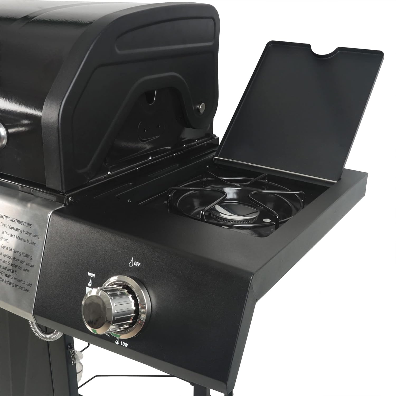 Cuisinart 4 Burner Propane Gas Grill Portable BBQ with Lid Wheels Side Shelves