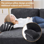 VINGLI 110 Sectional Couch U Shaped Sofa Set with Double Chaise Chenille Fabric