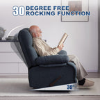 Eiayeebil Oversized Swivel Rocker Recliner Chair Extra Wide Manual Recliner