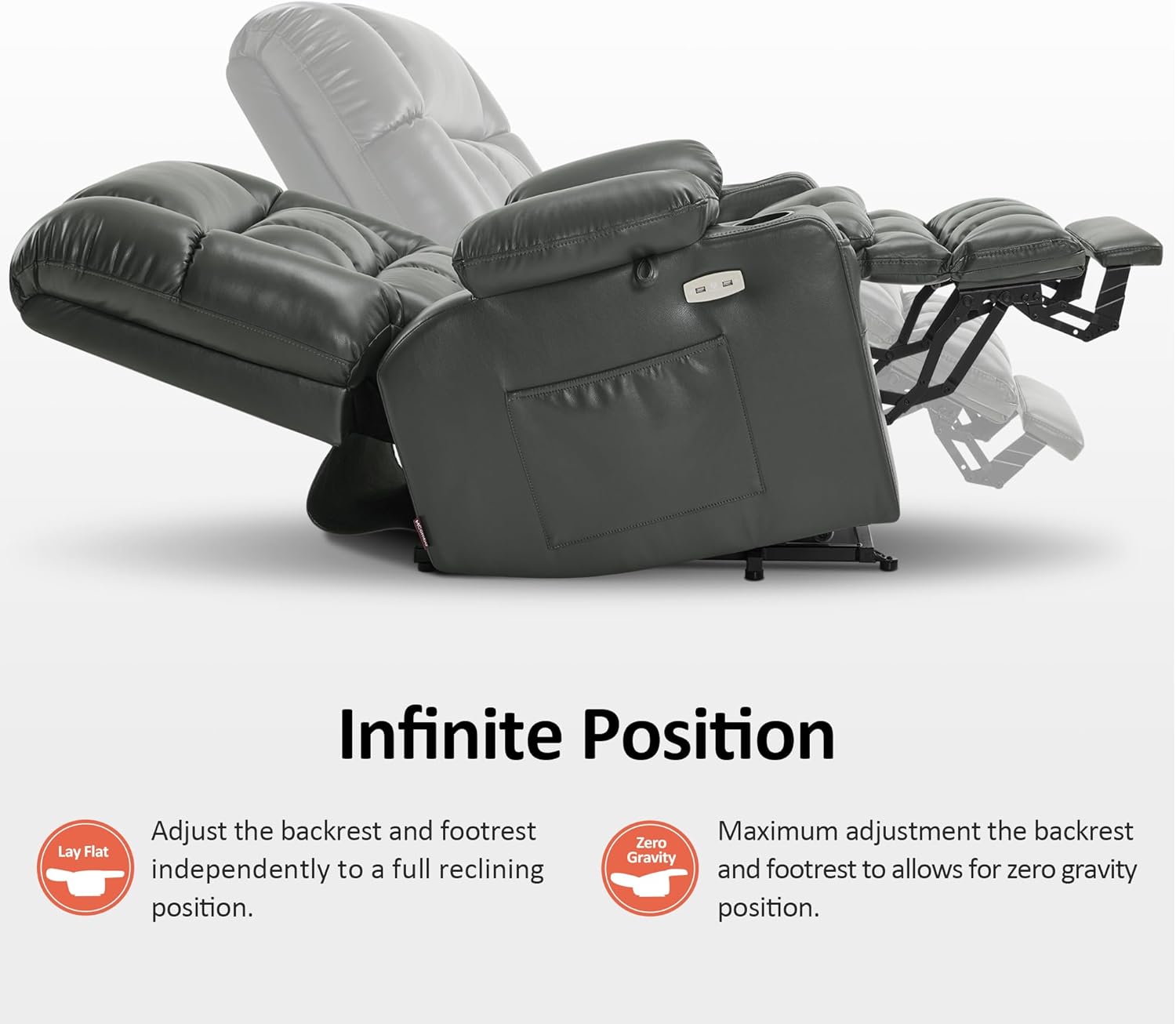 MCombo Dual Motor Power Lift Recliner Chair for Elderly with Heat Massage USB