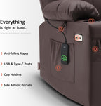 MCombo Electric Power Lift Recliner Massage Heat Chair for Elderly 3 Positions 2 Pockets USB