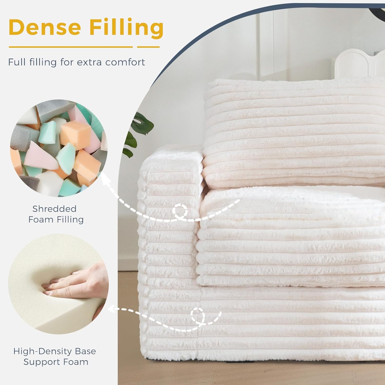 MAXYOYO Giant Bean Bag Chair for Adults with Pillows and Armrests