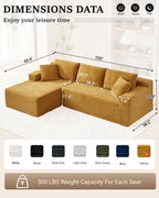 HANXIN Cloud Sectional Sofa L Shape Chaise Deep Seat Modular Living Room Couch