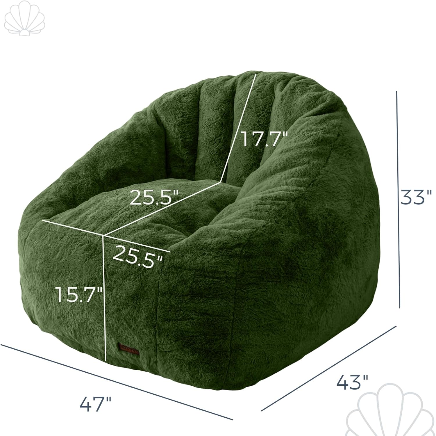 MAXYOYO Giant Bean Bag Chair Oversized Faux Fur Sofa for Adults Kids