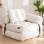 MAXYOYO L Shaped Folding Sofa Bed Convertible Sleeper with Pillow Armrest