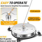 LidoDola 14 Inch Pressure Washer Surface Cleaner with Wheels for Concrete Patio Deck