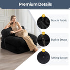 MAXYOYO Boucle Folding Sofa Bed Convertible Sleeper Chair with Pillow