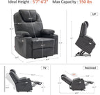 MCombo Electric Power Lift Recliner Massage Heat Chair for Elderly 3 Positions 2 Pockets USB