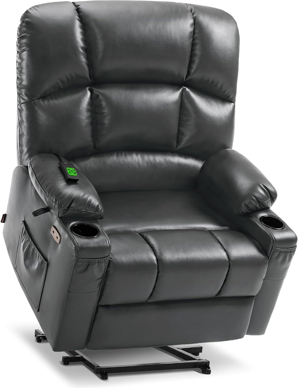MCombo Large Power Lift Recliner Chair with Dual Motor Massage Heat Faux Leather