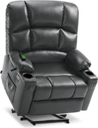 MCombo Large Power Lift Recliner Chair with Dual Motor Massage Heat Faux Leather
