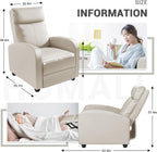 Homall Modern Recliner Chair PU Leather Padded Seat Single Sofa Home Theater