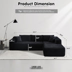 ovios Cloud Sectional Couch with L Shape Chaise Modern Modular Sofa