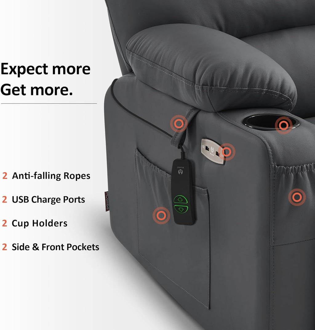 MCombo Power Lift Recliner Chair for Elderly with Heat Massage USB Cup Holders
