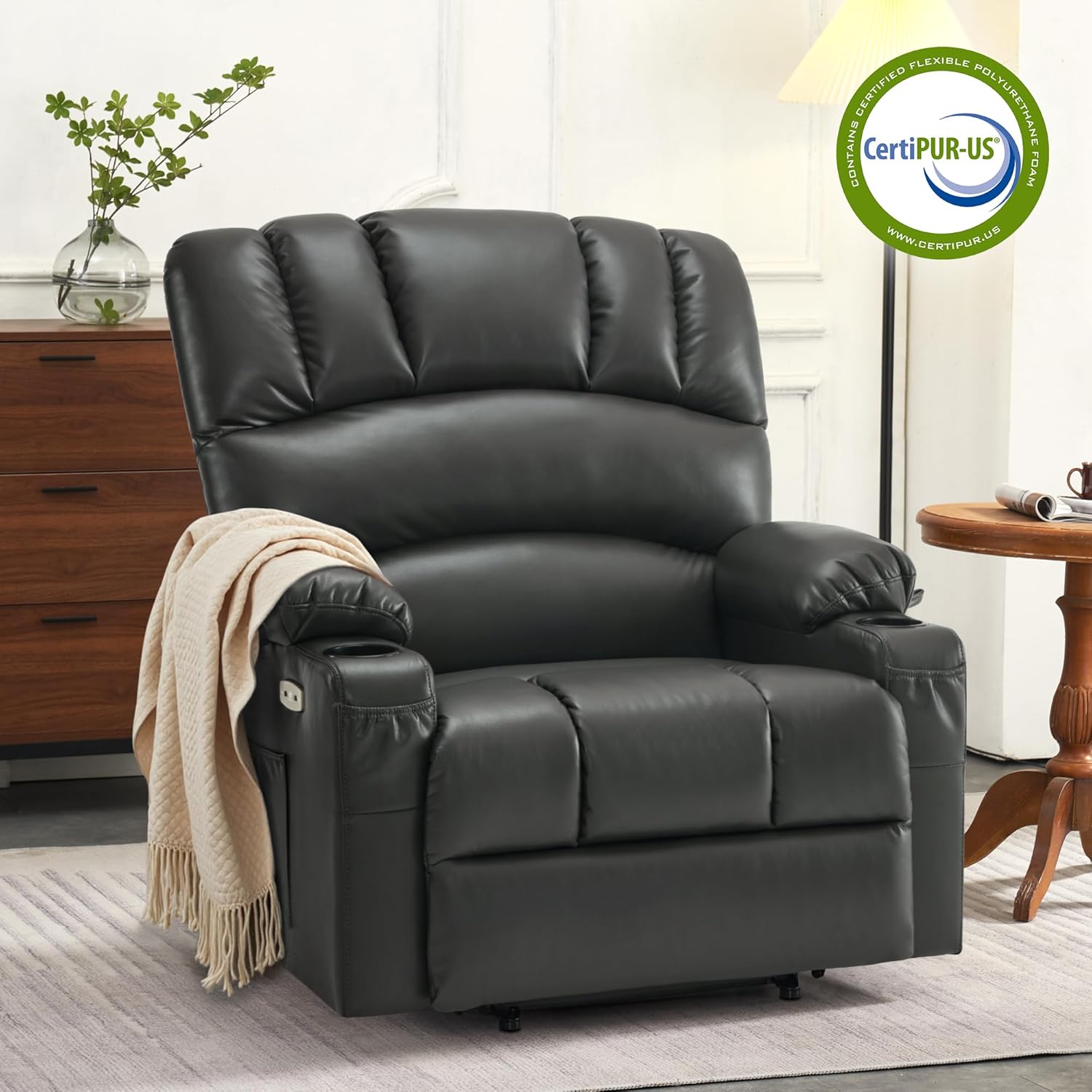MCombo Power Lift Recliner Chair for Elderly with Heat Massage USB Cup Holders