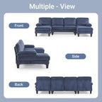 VINGLI 110 Sectional Couch U Shaped Sofa Set with Double Chaise Chenille Fabric