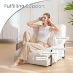 MAXYOYO Adjustable Floor Sofa Bed with Armrest Double Black Foldable Sleeper