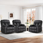ANJ Swivel Rocker Recliner Chair Manual Fabric Small Space