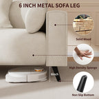 VOHOBY 82 Inch Modern Sofa Couch for Living Room with Pillows White