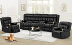 Dresegmt Loveseat Recliner Sofa 3 Seat Flip Backrest with Storage USB Cup Holders