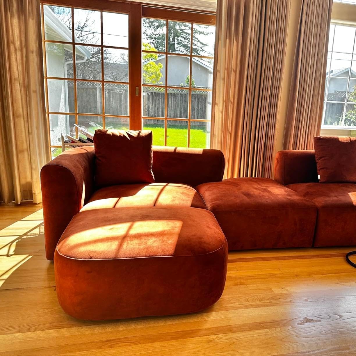 Acanva Luxury Velvet Sofa 3 Seater Modern Curved Back Couch for Living Room