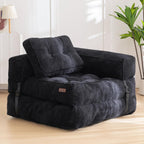 MAXYOYO L Shaped Folding Sofa Bed Convertible Sleeper with Pillow Armrest