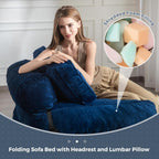 MAXYOYO Velvet Folding Sofa Bed Convertible Sleeper Chair with Pillow