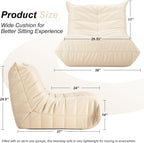 Hobestluk Giant Bean Bag Chair Memory Foam Faux Leather Floor Sofa for Adults