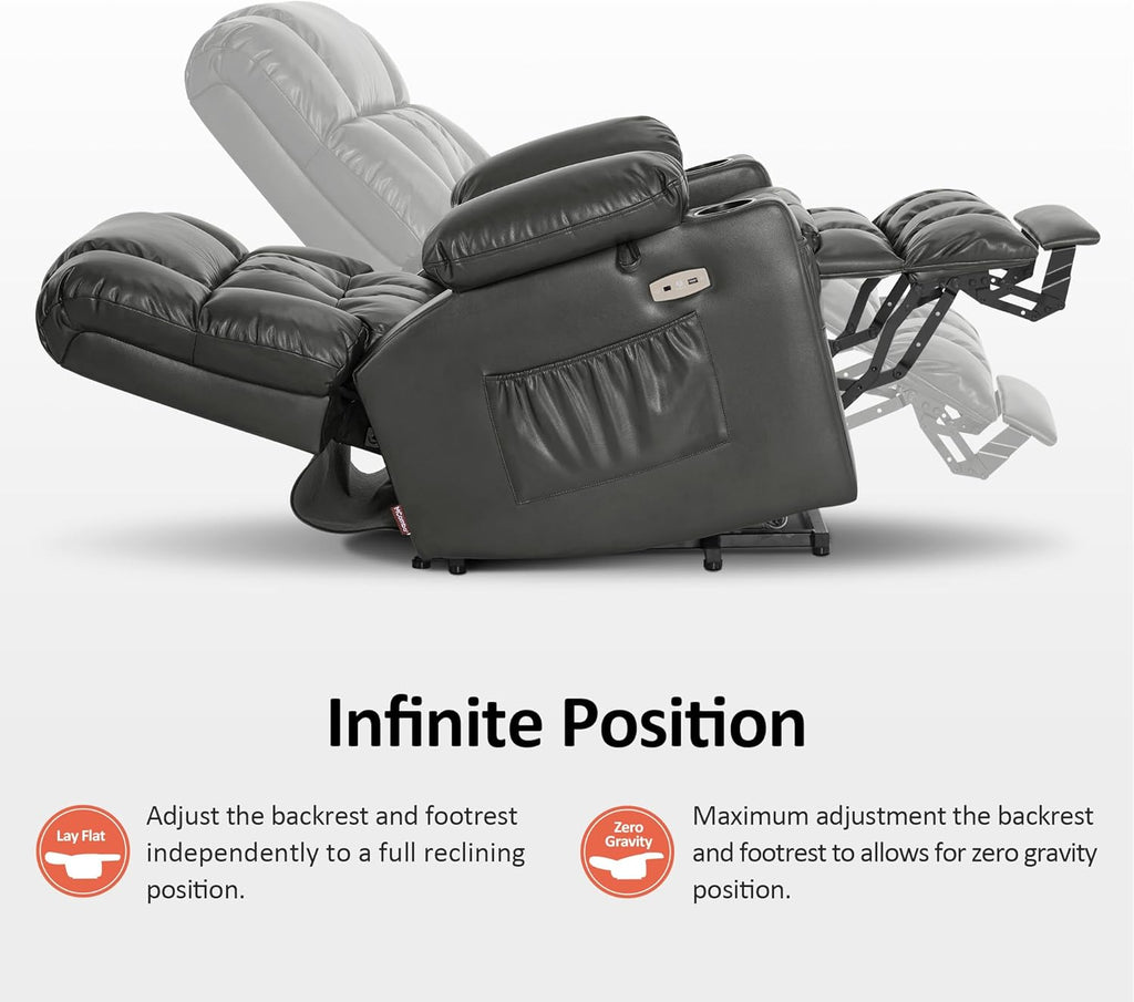 MCombo Dual Motor Power Lift Recliner Chair for Elderly with Heat Massage USB