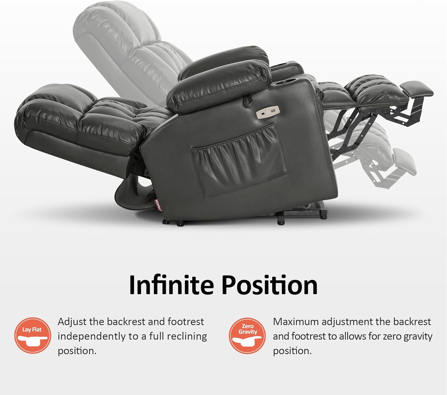 MCombo Dual Motor Power Lift Recliner Chair for Elderly with Heat Massage USB