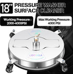 LidoDola 14 Inch Pressure Washer Surface Cleaner with Wheels for Concrete Patio Deck